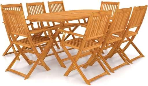 Juego de Jardín mesa y sillas de madera plegables